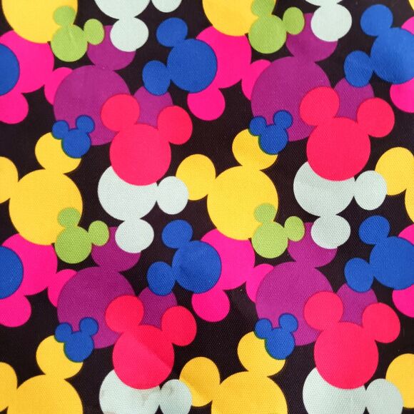 NEW Disney Parks Lg Nylon Crossbody Bag Multicolor Mickey Head Icon Blk Strap - Picture 6 of 11